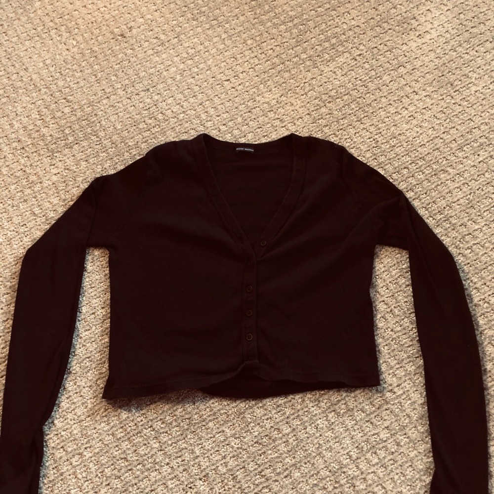 Royal Blue Brandy Melville Cropped Long-sleeve
